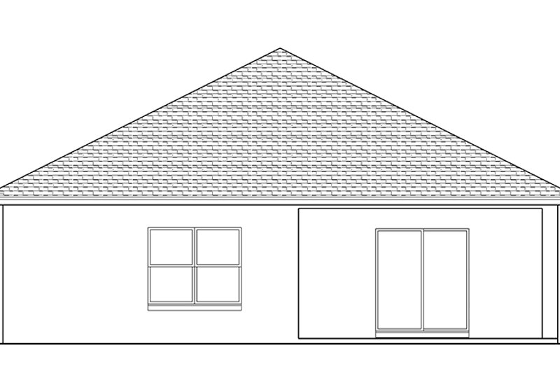 Home Plan - Exterior - Rear Elevation for Adobe / Southwestern House Plan #1058-88 - 3 bed, 2 bath