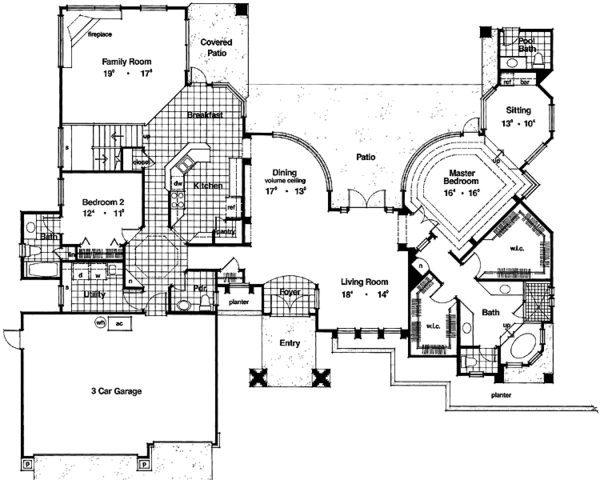 Architectural House Design - Prairie Floor Plan - Main Floor Plan #417-526