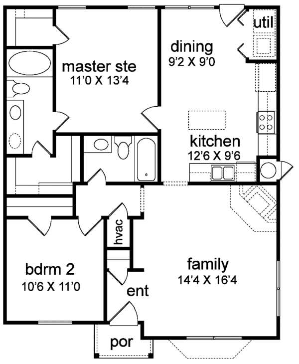 House Blueprint - Colonial Floor Plan - Main Floor Plan #84-743