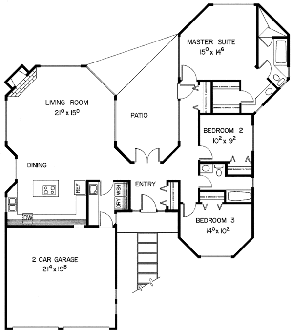 House Plan Design - Craftsman Floor Plan - Main Floor Plan #60-710