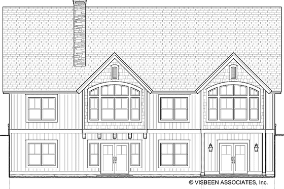 Exterior - Rear Elevation for Craftsman House Plan #928-88 - 3 bed, 2.5 bath