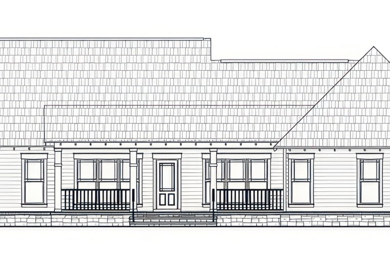 House Blueprint - Exterior - Rear Elevation for Craftsman House Plan #21-640 - 3 bed, 2 bath