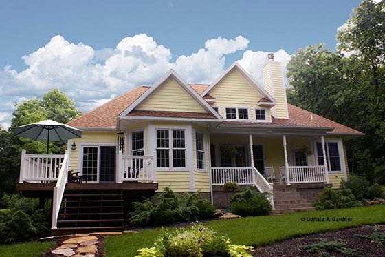 Exterior - Rear Elevation for Country House Plan #929-700 - 3 bed, 2 bath