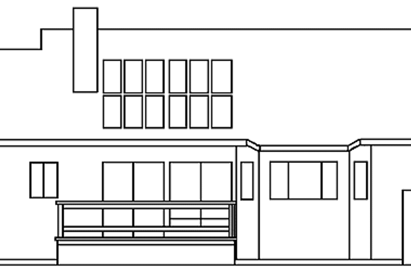 Dream House Plan - Exterior - Rear Elevation for Ranch House Plan #60-990 - 2 bed, 2 bath