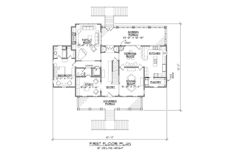 Dream House Plan - Floor Plan - Main Floor for Beach House Plan #1054-84 - 4 bed, 4.5 bath