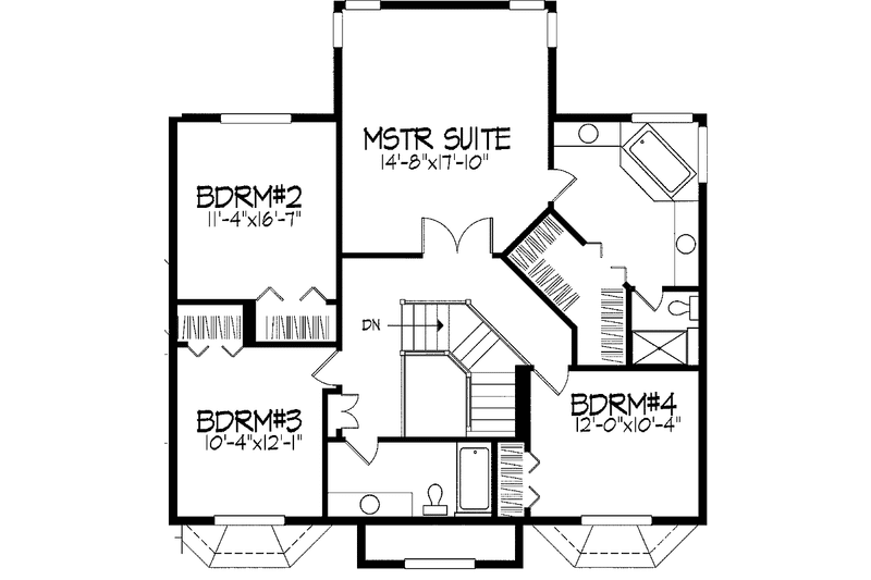 Home Plan - Floor Plan - Upper Floor for Traditional House Plan #51-917 - 4 bed, 2.5 bath