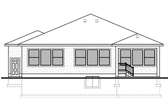 Exterior - Rear Elevation for Contemporary House Plan #1073-37 - 3 bed, 2 bath
