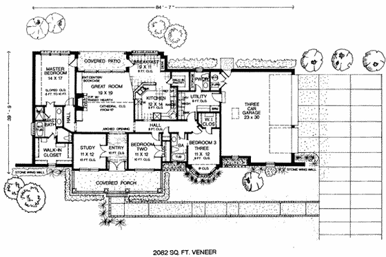 Floor Plan - Main Floor for Colonial House Plan #310-238 - 3 bed, 2.5 bath