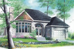 House Blueprint - European Exterior - Front Elevation Plan #23-1005