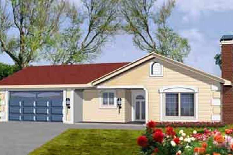 House Blueprint - Ranch Exterior - Front Elevation Plan #1-183