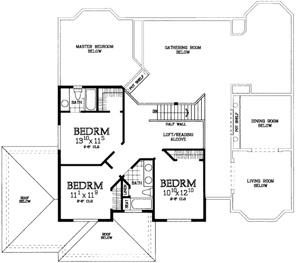 Home Plan - Mediterranean Floor Plan - Upper Floor Plan #72-163