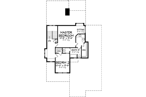 Floor Plan - Upper Floor for Country House Plan #410-3569 - 2 bed, 2 bath