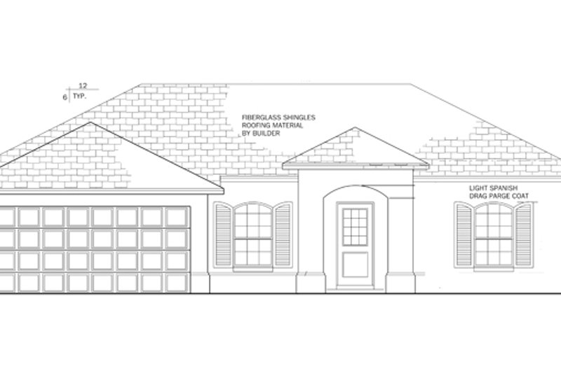 Home Plan - Exterior - Front Elevation 4 for Mediterranean House Plan #1058-32 - 3 bed, 2 bath