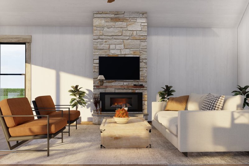 Architectural House Design - Interior - Family Room for Craftsman House Plan #923-81 - 3 bed, 2 bath