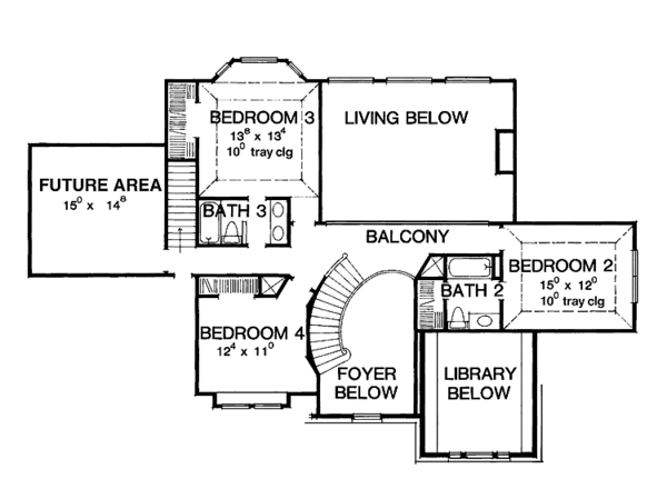 House Plan Design - Traditional Floor Plan - Upper Floor Plan #472-201