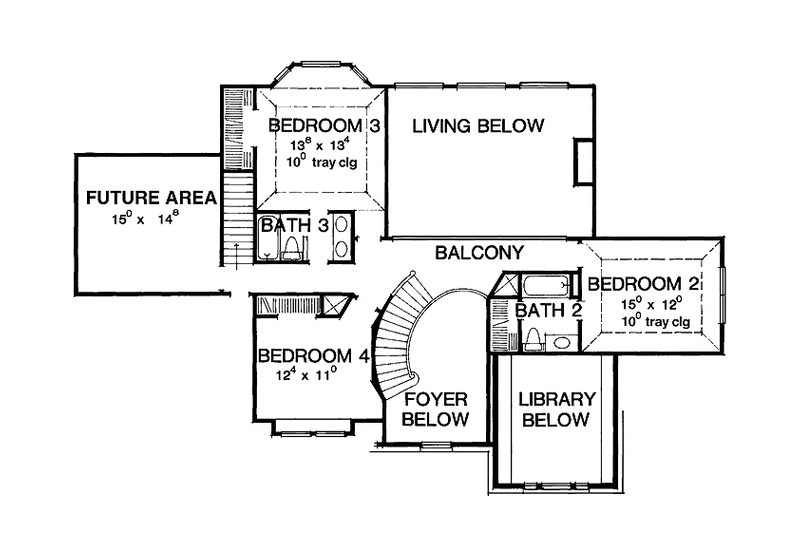 Home Plan - Floor Plan - Upper Floor for Traditional House Plan #472-201 - 4 bed, 3.5 bath