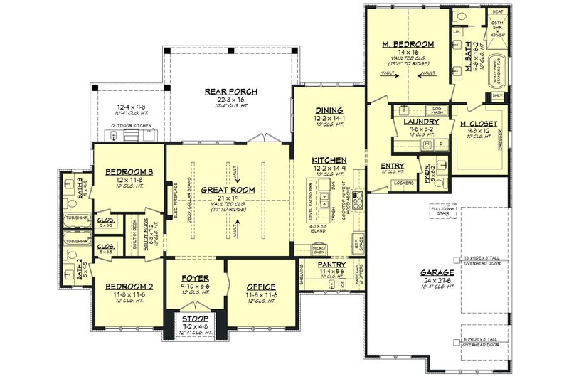 Dream House Plan - Floor Plan - Main Floor for Southern House Plan #430-430 - 3 bed, 3.5 bath