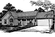 Country Style House Plan - 3 Beds 2 Baths 1343 Sq/Ft Plan #30-213 