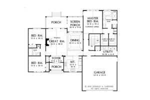 Floor Plan - Main Floor for Traditional House Plan #929-951 - 3 bed, 2 bath