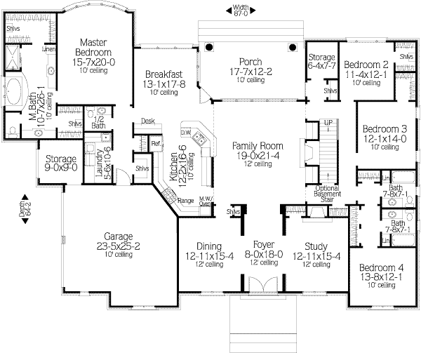 Southern Floor Plan - Main Floor Plan #406-137