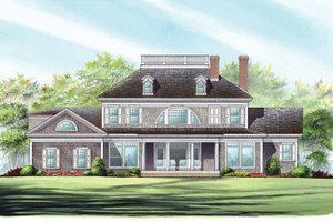 Exterior - Rear Elevation for Classical House Plan #137-328 - 4 bed, 4 bath