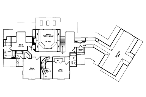 Floor Plan - Upper Floor for Colonial House Plan #71-148 - 4 bed, 4.5 bath