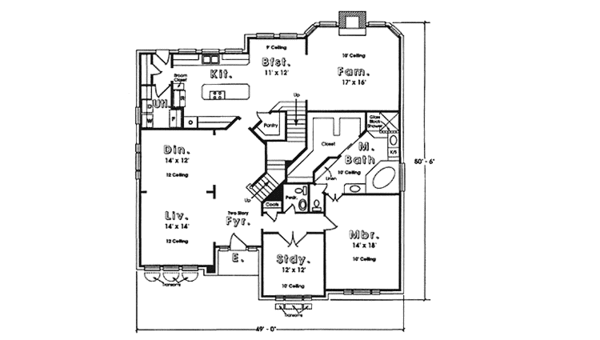 House Plan Design - Country Floor Plan - Main Floor Plan #974-27