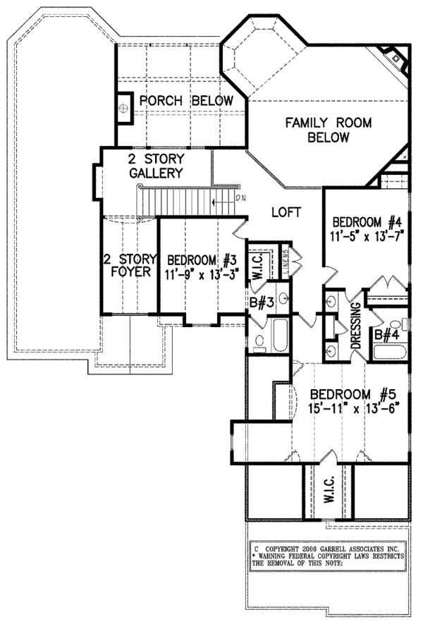 Home Plan - Victorian Floor Plan - Upper Floor Plan #54-260