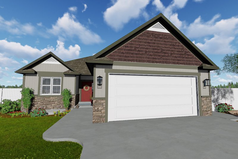 Dream House Plan - Exterior - Front Elevation 5 for Ranch House Plan #1060-42 - 3 bed, 2 bath