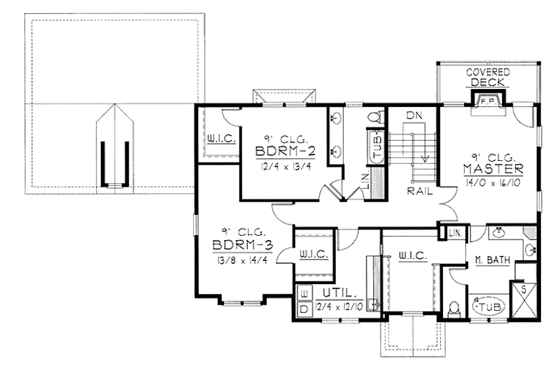 Home Plan - Floor Plan - Upper Floor for Traditional House Plan #1037-9 - 3 bed, 3 bath