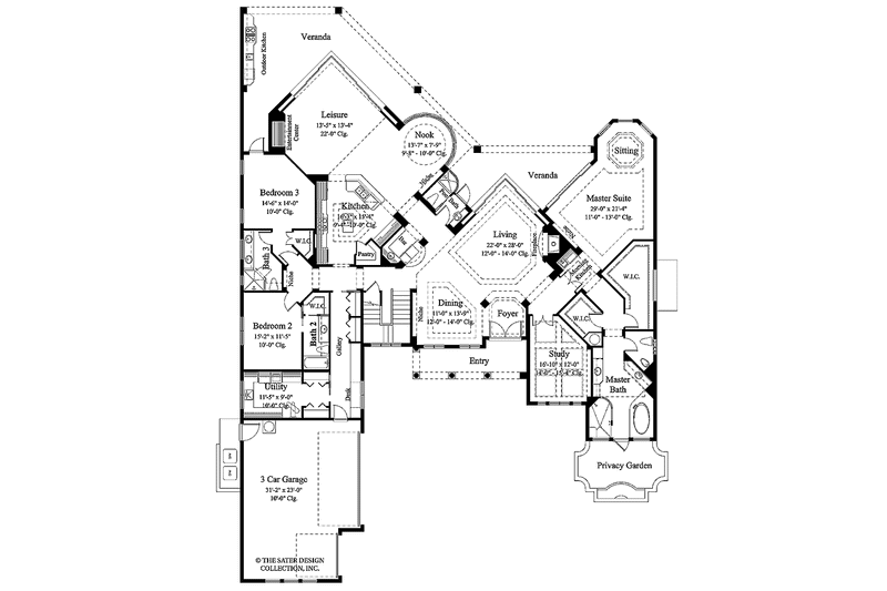 Home Plan - Floor Plan - Main Floor for Mediterranean House Plan #930-193 - 4 bed, 5 bath