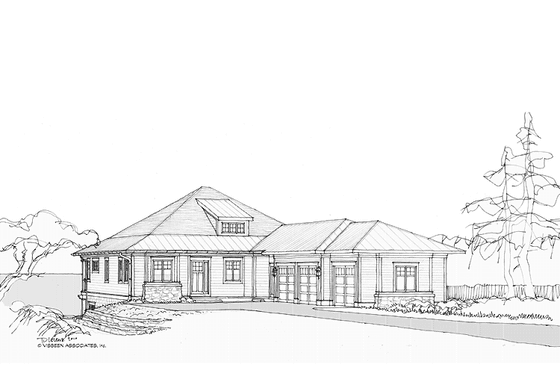 Exterior - Front Elevation 3 for Craftsman House Plan #928-221 - 4 bed, 4 bath