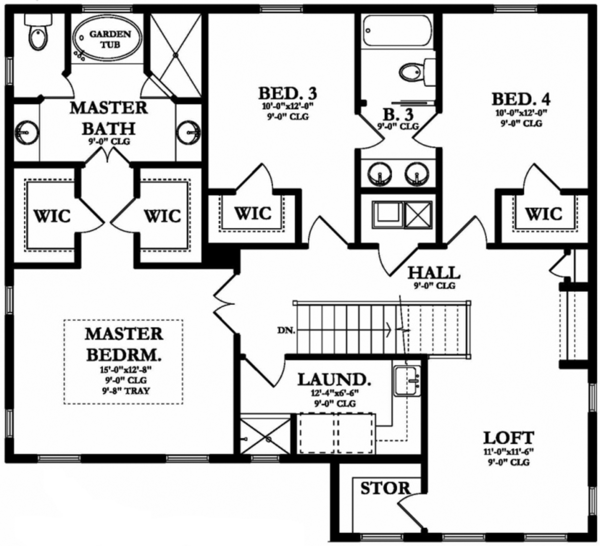 House Blueprint - Mediterranean Floor Plan - Upper Floor Plan #1058-131