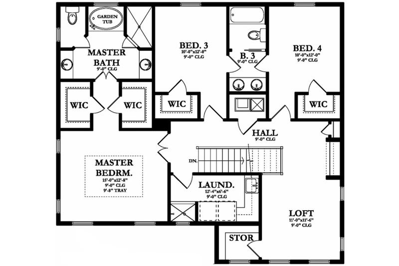 Dream House Plan - Floor Plan - Upper Floor for Mediterranean House Plan #1058-131 - 4 bed, 3 bath