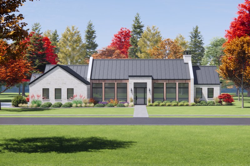 House Blueprint - Modern Exterior - Front Elevation Plan #1096-78