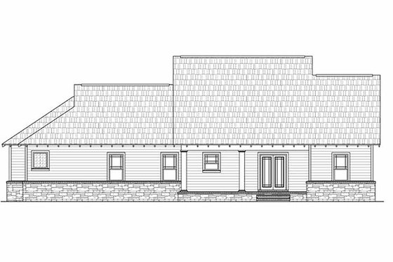 Exterior - Rear Elevation for Craftsman House Plan #21-267 - 3 bed, 2 bath