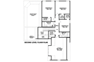 Floor Plan - Upper Floor for European House Plan #81-13719 - 4 bed, 3.5 bath
