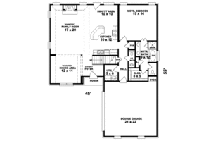 Floor Plan - Main Floor for Traditional House Plan #81-744 - 3 bed, 2.5 bath