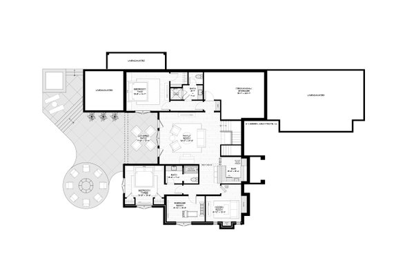 House Blueprint - Craftsman Floor Plan - Lower Floor Plan #928-390