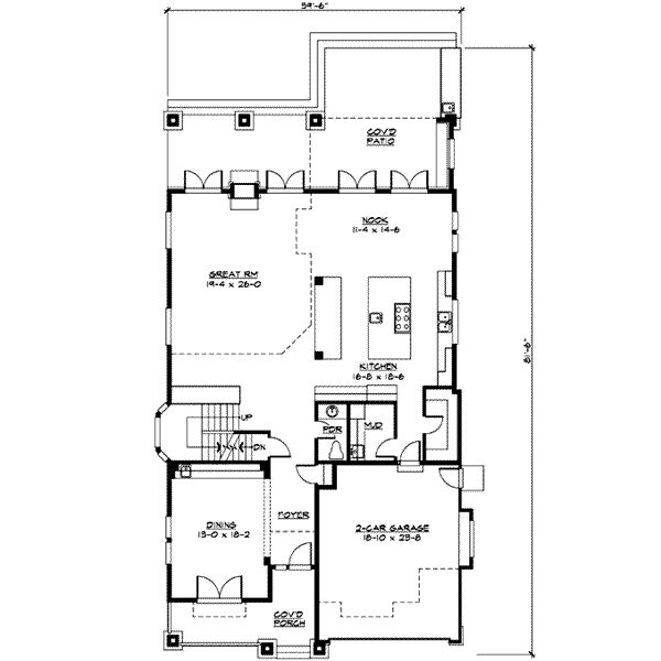 Craftsman Floor Plan - Main Floor Plan #132-131