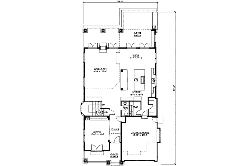 Home Plan - Floor Plan - Main Floor for Craftsman House Plan #132-131 - 4 bed, 4.5 bath