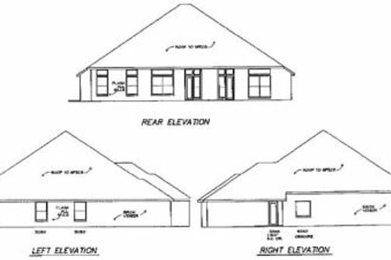 Exterior - Rear Elevation for Traditional House Plan #65-383 - 4 bed, 3 bath