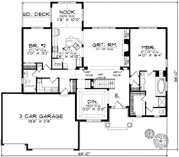 Dream House Plan - Traditional Floor Plan - Main Floor Plan #70-607