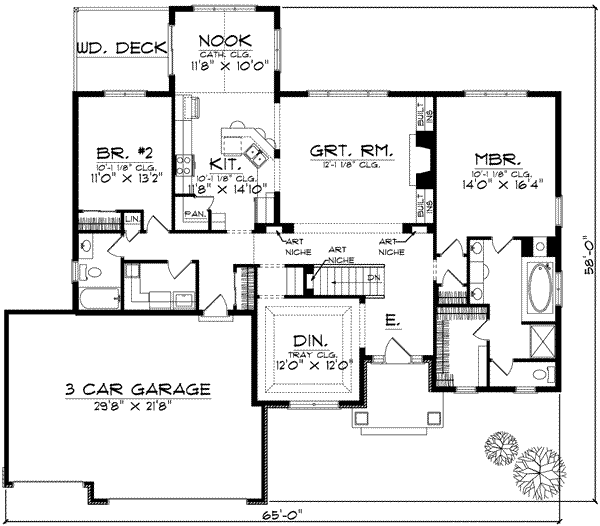 Home Plan - Traditional Floor Plan - Main Floor Plan #70-607
