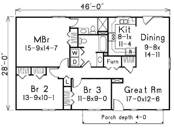 Cottage Floor Plan - Main Floor Plan #57-527