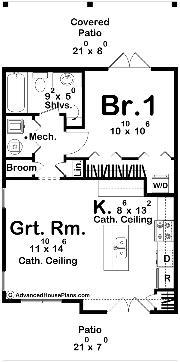 Home Plan - Modern Floor Plan - Main Floor Plan #455-519