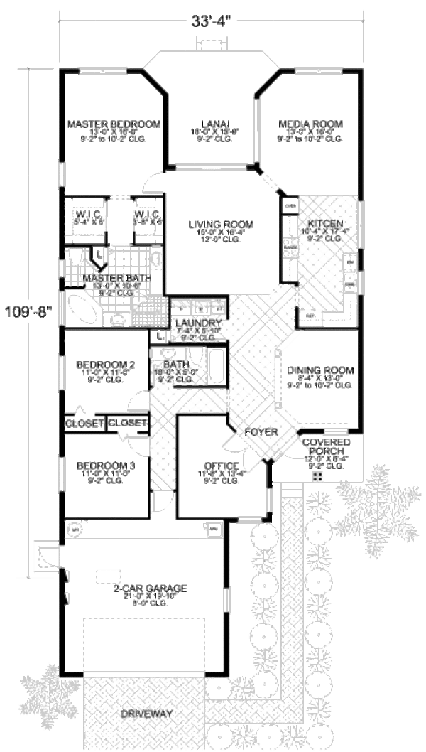 Mediterranean Floor Plan - Main Floor Plan #420-261