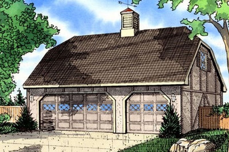 House Blueprint - Tudor Exterior - Front Elevation Plan #405-152
