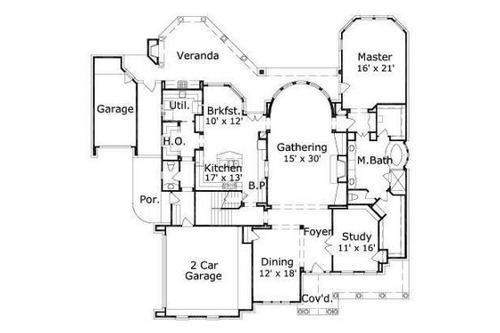 Floor Plan - Main Floor for Traditional House Plan #411-387 - 5 bed, 4.5 bath