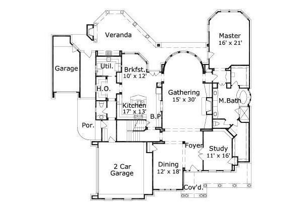 Traditional Floor Plan - Main Floor Plan #411-387